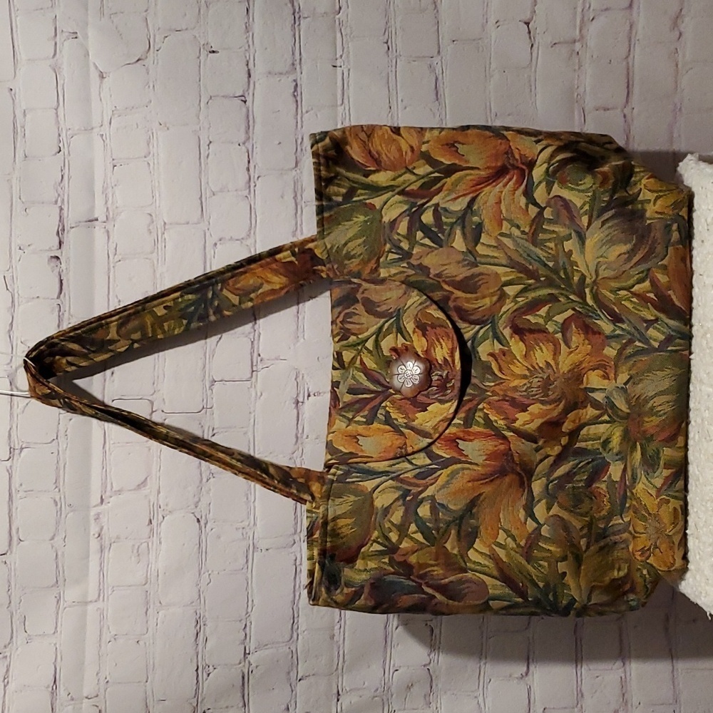 Vintage Suruchi Fabric Floral Print Bag/Tote